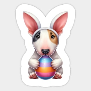 Easter Bull Terrier Dog Sticker